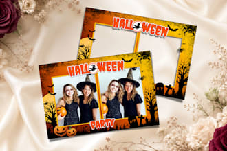 design custom photo booth template, 360 photobooth overlay