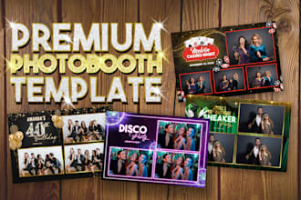 do custom photo booth overlay and photobooth strip template
