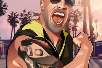 make gta v style vector art cartoon from your photo