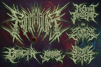 design a technical deathmetal, deathcore and metalcore logo