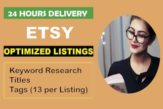 optimize etsy listings with SEO title tags and description to rank on page 1