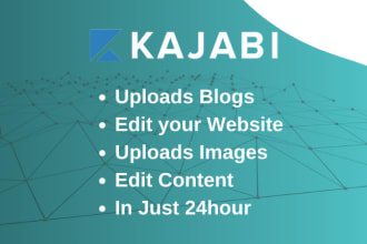 upload blogs and edit your kajabi website in 24 hrs