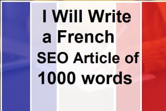 write a professional SEO article of 1000 words in french