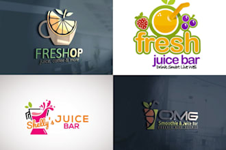 do modern smoothie bar and juice logo design