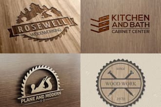 do modern wood work and carpentry logo design