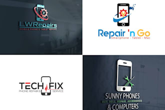 do phone and laptop accessories shop repairing shop logo