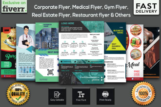 do modern creative corporate medical gym restaurant real estate flyer design