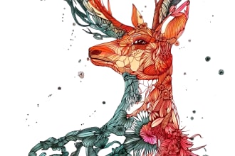 create hand drawn watercolor illustrations from nature