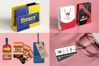 design shopping bag, clothing tag, hang tag, clothing label