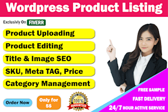 do wordpress data entry and woocommerce product listing