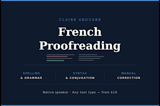 proofread and correct your french texts as a native speaker
