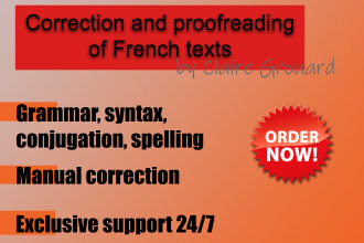 check the grammar and correct your writings in french