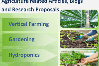 write content on indoor gardening, hydroponics and vertical farming
