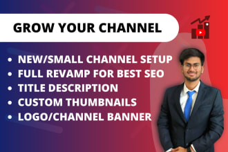 setup, design, and optimize SEO of your youtube channel