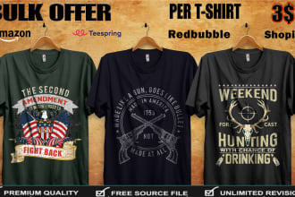 create typography, vintage, custom or bulk t shirt design
