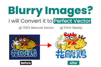 manually vectorize your logo or image, print ready vector