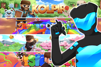 design cartoon youtube banner and avatar
