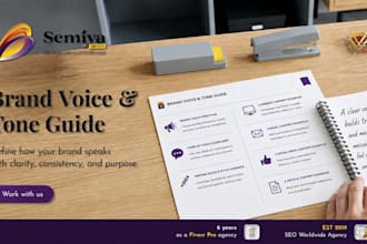 develop a brand voice and tone, complete with guidelines and content examples