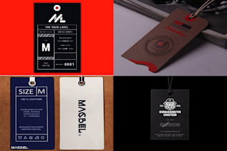 design luxury clothing label, hang tags, price tag and product label