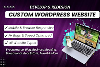 do wordpress website development design or redesign wordpress blog website