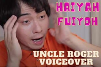 record funny asian english voiceover like uncle roger