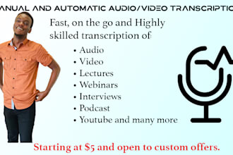 do english audio and video transcription