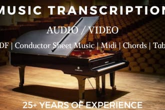 transcribe sheet music to midi within 24 hours