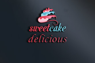 design minimalist and 3d bakery and food logo