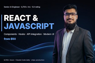 do front end web development in react and javascript