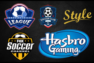 create football logo or soccer badge and channel art
