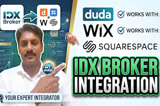 do idx broker integration with duda ,wix and squarespace