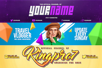 design a youtube banner,gaming banner,twitch banner,header