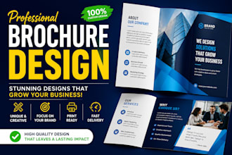 do professional trifold brochure custom design print ready