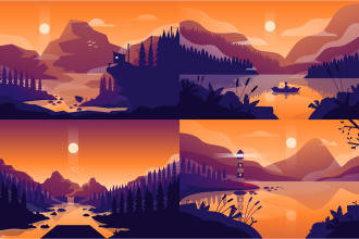 create illustration vector for nature , mountain and other