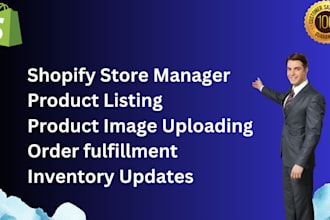 be your shopify store manager, product listing,data entry