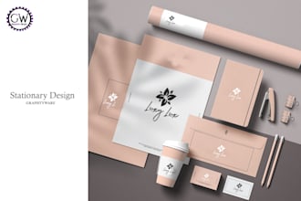 design modern brand identity, logo design, business card, and letterhead