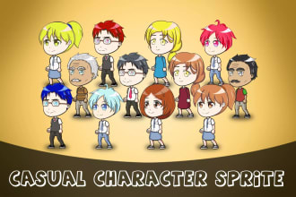 create 2d character sprite sheet for game asset