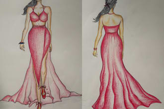 make fashion croqui illustration or sketch