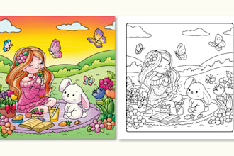 draw coloring activity book pages for children