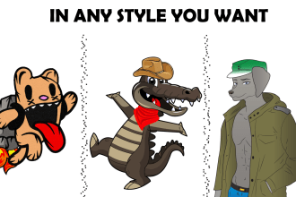 draw an original illustration of the mascot and concept art