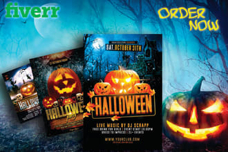 design birthday party, halloween, grand opening, party or event flyer or poster