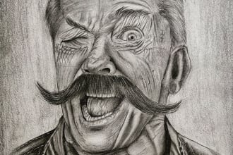 draw realistic pencil sketch portrait from your photo