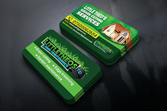 design modern lawn care business cards