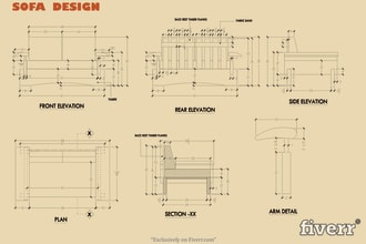 do furniture manufacturing 2d detail drawings