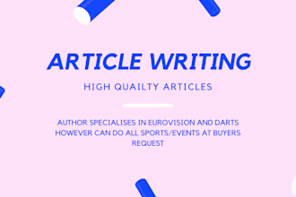 write an article on darts
