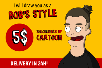 draw you as a bobs cartoon style portrait