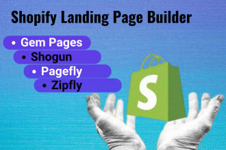 design shopify landing page, product page using pagefly, gempages, shogun