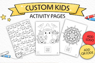 design branded colouring pages for restaurants and cafes
