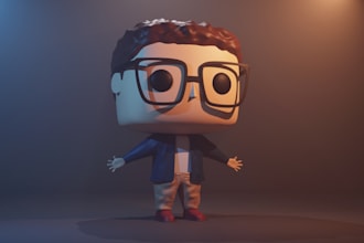 make a detailed image of a funko version of any person