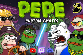 make amazing twitch emotes stylized as pepe the frog